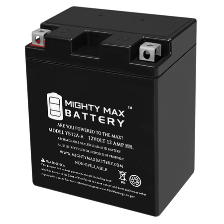 YB12A-A 12V 12AH Battery Replacement for Kawasaki 400 KZ400-H 74-79 -  MIGHTY MAX BATTERY, YB12A-A119